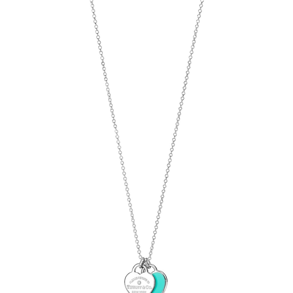 Tiffany & Co. Silver Necklace with Blue Heart Charm